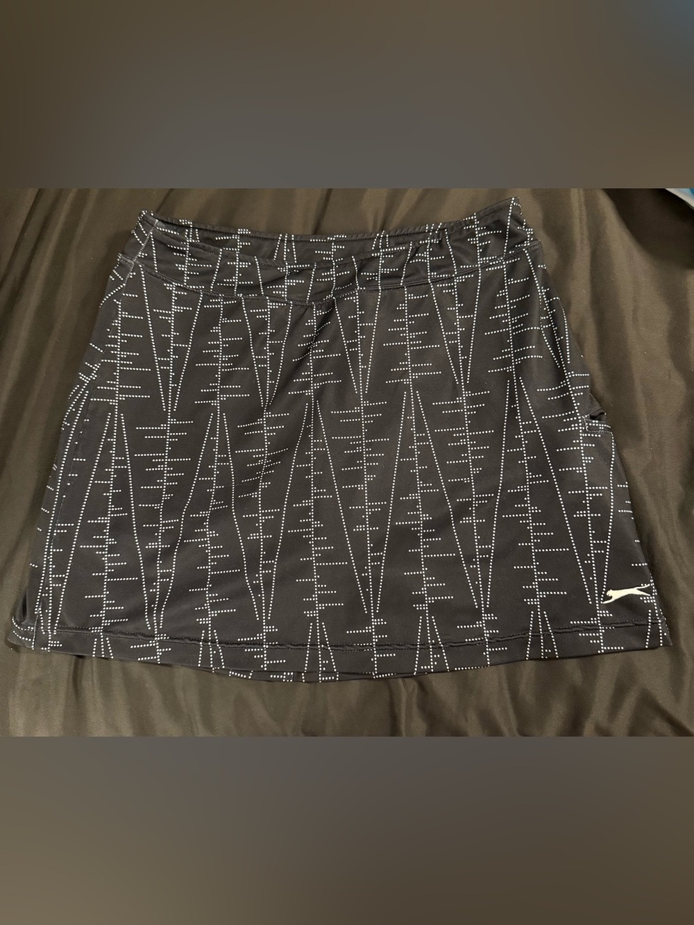 Slazenger Black Mini Skort with White Geometric Print